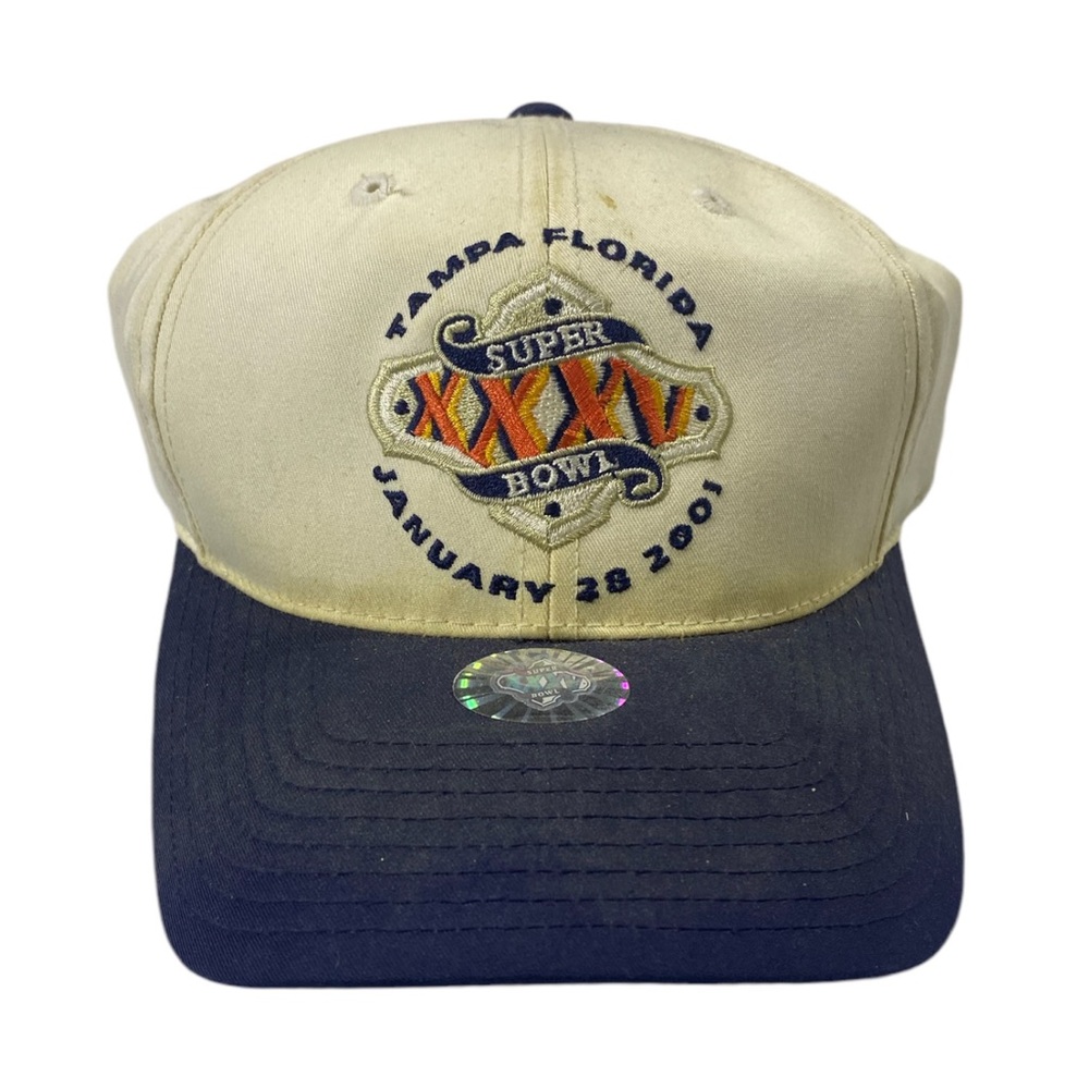 Vintage Baltimore Ravens vs New York Giants Super Bowl SnapBack Hat NFL White